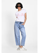Jeans barrel Albastru