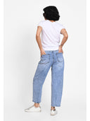 Jeans barrel Albastru