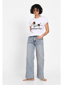 Jeans wide-leg Albastru