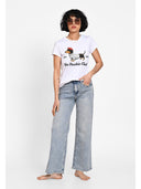 Jeans wide-leg Albastru