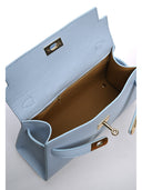 Borsa a mano Mangotti Mariana in vera pelle - Azzurro