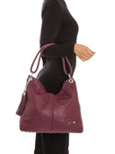Borsa Anna Luchini Top Handle Katarina pelle naturale GRENA