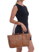 Borsa Anna Luchini Top Handle Zaira in pelle naturale COGNAC
