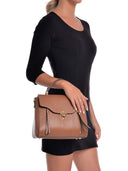 Borsa Anna Luchini Top Handle Anemona in pelle naturale COGNAC