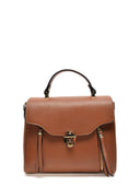 Borsa Anna Luchini Top Handle Anemona in pelle naturale COGNAC