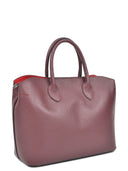 Isabella Rhea Geanta de mana  Andrusca piele naturala  Visiniu