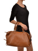 Borsa a mano Milana in vera pelle COGNAC