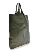 Borsa Shopper Assunta in vera pelle VERDE MILITARE