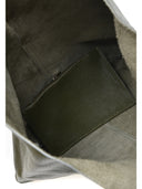 Borsa Shopper Assunta in vera pelle VERDE MILITARE