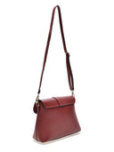 Isabella Rhea geanta de postas Daciana piele naturala  Rosu inchis