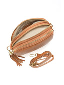 Borsa a tracolla Saga in pelle naturale Cognac