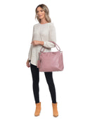 Borse Borsa a mano Katarina in pelle naturale Rosa scuro