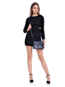 Anna Luchini Geanta de umar Louisa piele naturala -Albastru