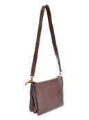 Borsa a tracolla Fabiola in pelle naturale Cioccolato