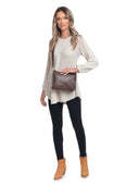 Borsa a tracolla Fabiola in pelle naturale Cioccolato