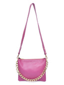 Borsa a tracolla Fabiola in pelle naturale Prugna