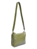 Borsa a tracolla Fabiola in vera pelle VERDE MILITARE