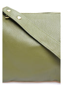 Borsa a tracolla Fabiola in vera pelle VERDE MILITARE