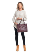 Anna Luchini geanta de umar Giorgia piele naturala  Visiniu