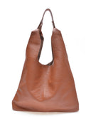 Borsa a mano Louise in vera pelle color cognac