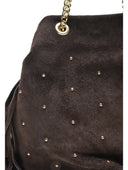 Borsa a tracolla Ivi in ​​vera pelle marrone scuro