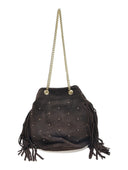 Borsa a tracolla Ivi in ​​vera pelle marrone scuro