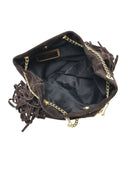 Borsa a tracolla Ivi in ​​vera pelle marrone scuro