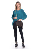 Borsa a tracolla Ivi in ​​vera pelle marrone scuro