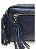 Borsa a tracolla Tova blu scuro in vera pelle