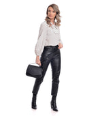 Borsa a tracolla Quinn in vera pelle nera