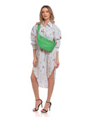 Marsupio Wilhelmina slime verde in vera pelle