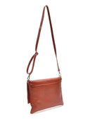 Borsa a tracolla Delfina in pelle naturale arancione