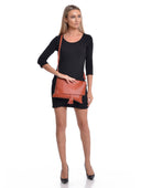 Borsa a tracolla Delfina in pelle naturale arancione