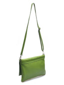 Borsa a tracolla Delfina in pelle naturale Marrone verde