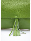 Borsa a tracolla Delfina in pelle naturale Marrone verde