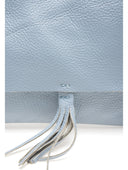 Borsa a tracolla Delfina in pelle naturale azzurro