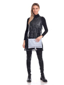 Borsa a tracolla Delfina in pelle naturale azzurro