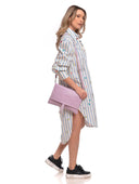 Borsa a tracolla Delfina in pelle naturale Lilla