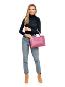 Isabella Rhea Geanta de mana  Anastasia piele naturala  Prugna