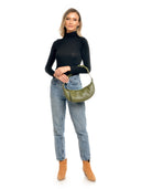 Borsa Maximiliane in vera pelle VERDE MILITARE