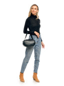 Borsa a mano Ica in vera pelle nera