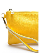 Pochette Elsa in pelle naturale gialla