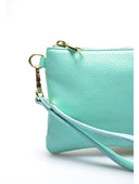 Pochette Elsa turchese in vera pelle