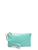 Pochette Elsa turchese in vera pelle