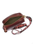 Borsa a tracolla Amina in vera pelle rossa