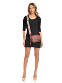 Borsa a tracolla Amina in vera pelle rossa