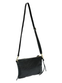 Borsa a tracolla Anea in vera pelle nera