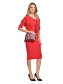 Borsa a tracolla Camille, pelle naturale, marrone scuro