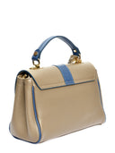 Borsa a mano Yvette in pelle naturale color talpa