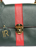 Borsa a mano Yvette in vera pelle Verde